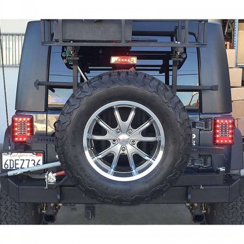 Black LED Rear 3rd Third Brake Tail Light Pair For 2007-2017 Jeep Wrangler JK