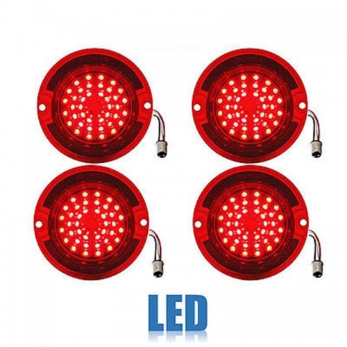 63 Chevy Impala Bel Air Biscayne Red LED Tail Light Lens & Gasket Set of 4