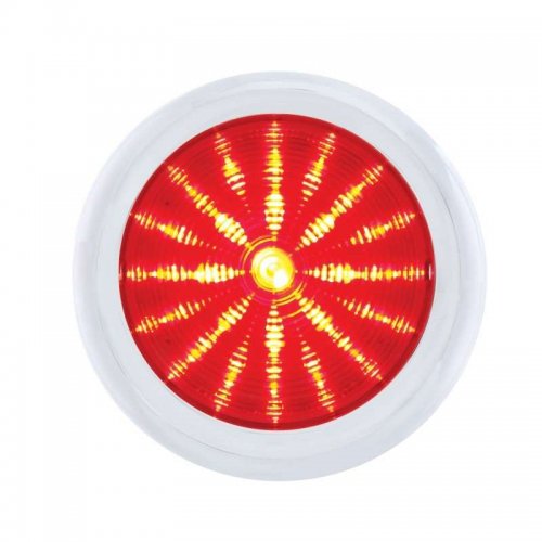 1950s Pontiac Style LED Stop, Turn / Tail Light w/ Bezel - Red LED/Red Lens | LED / Incandescent Replacement Lens