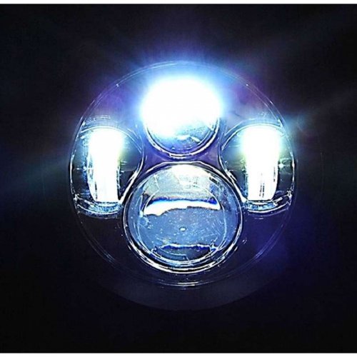 7" Motorcycle Black Projector Octane HID LED Headlight Passing Lights: Harley