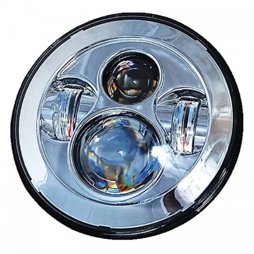 7" Motorcycle Chrome Projector Octane HID LED Headlight Passing Lights: Harley