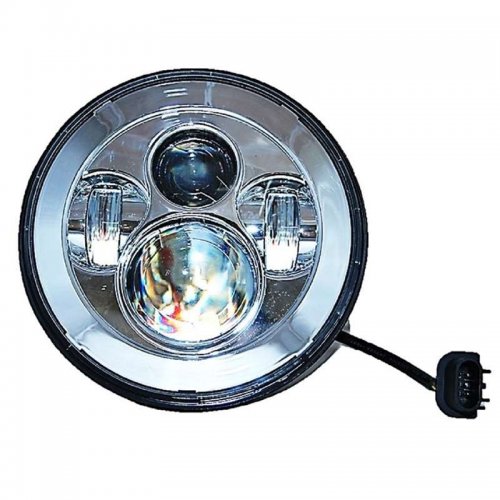 7" Motorcycle Chrome Projector Octane HID LED Headlight Passing Lights: Harley