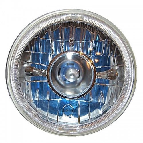 7" Halogen Motorcycle White LED Halo Ring Sw H4 Projector Headlight For: Harley