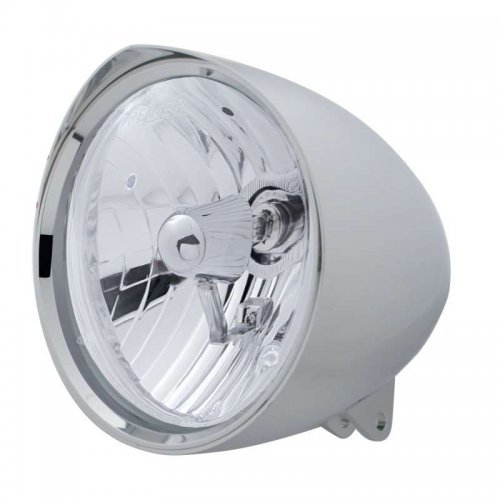 "CHOPPER" Headlight w/ Razor Visor - Crystal H4 Bulb | Motorcycle Products