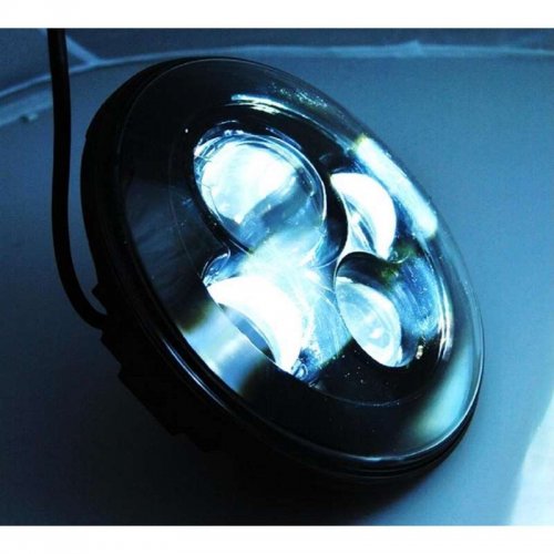 7" Motorcycle Black Projector Octane HID LED Headlight Passing Lights: Harley