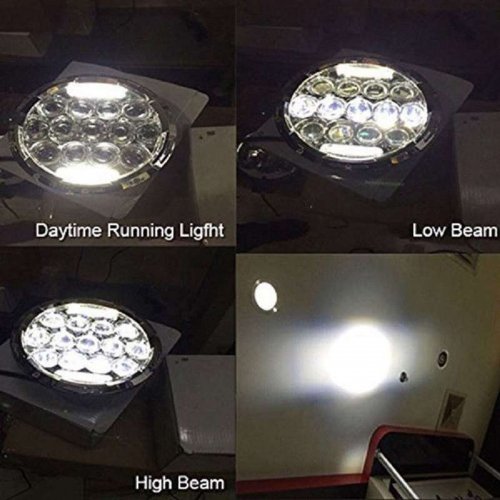 7" Motorcycle Black Projector Octane HID LED Light Bulb DRL Headlight