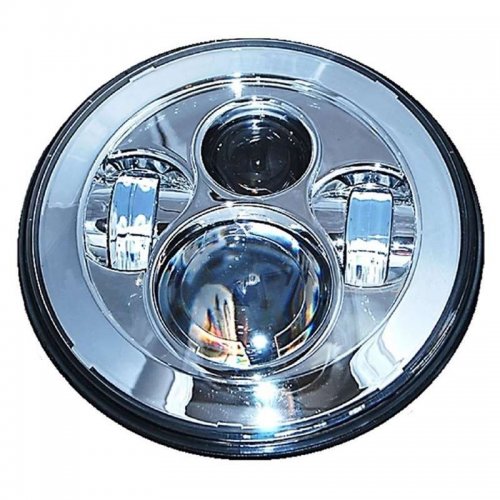 7" Motorcycle Chrome Projector Octane HID 6500K LED Light Bulb Headlight Lamp