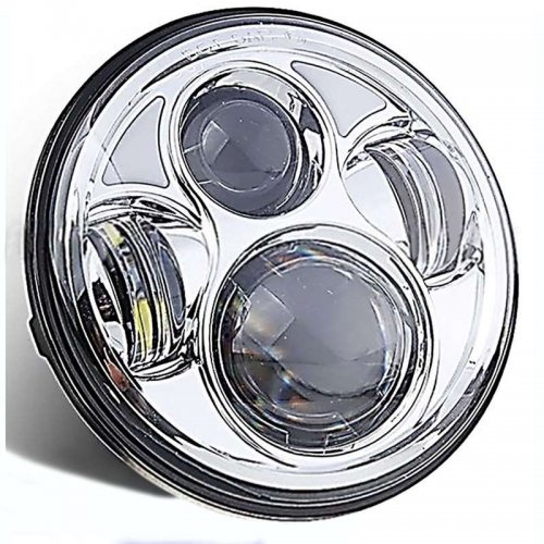 5-3/4 Motorcycle Chrome Projector Octane DRL LED Light Bulb Headlight 4 Harley