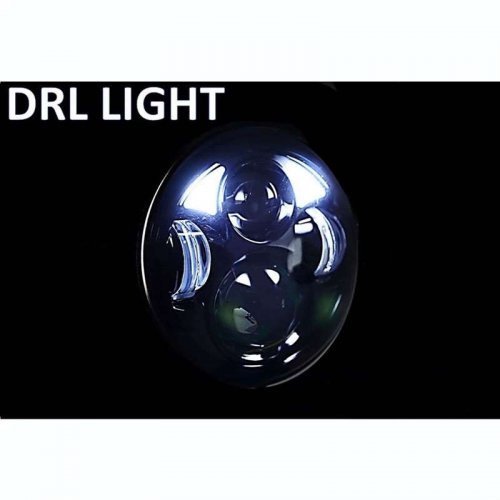 5-3/4 Motorcycle Chrome Projector Octane DRL LED Light Bulb Headlight 4 Harley