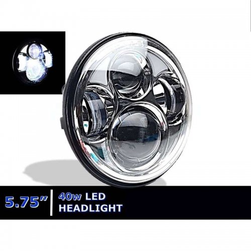 5-3/4 Motorcycle Chrome Projector Octane DRL LED Light Bulb Headlight 4 Harley