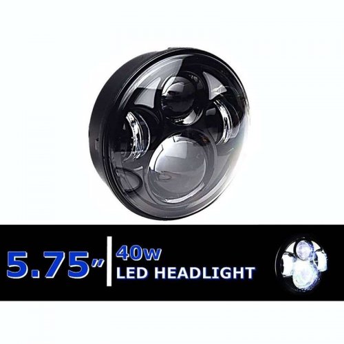 5-3/4" Motorcycle Black Projector Octane DRL LED Light Bulb Headlight 4 Harley