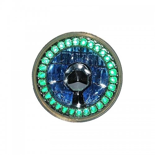 5-3/4 Halogen Motorcycle Green Led Halo Ring H4 Light Bulb Headlight For: Harley