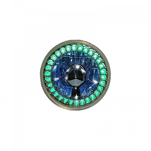 5-3/4 Green Led Angel Eye Motorcycle Halo H4 Headlight Blinker Turn Signal Light