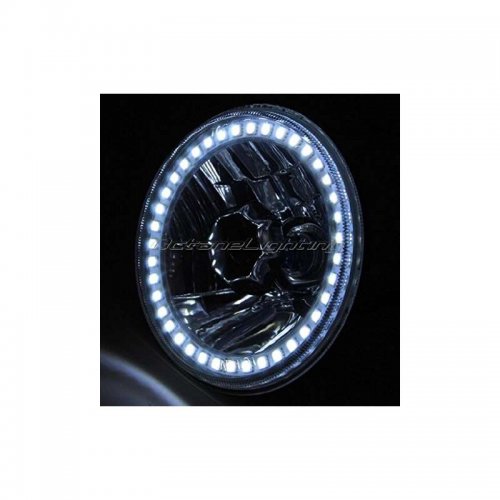 5-3/4 White Halo H4 Light Bulb Motorcycle Headlight Smd Led Angel Eye Headlamp