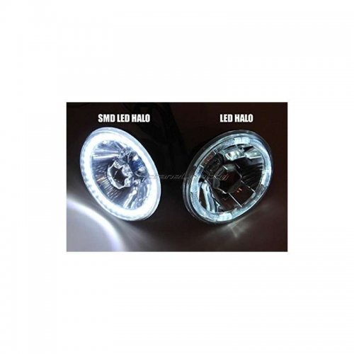 5-3/4 White Halo H4 Light Bulb Motorcycle Headlight Smd Led Angel Eye Headlamp