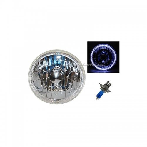 7 And Halogen Motorcycle White Led Halo Ring H4 Light Bulb Headlight For: Harley