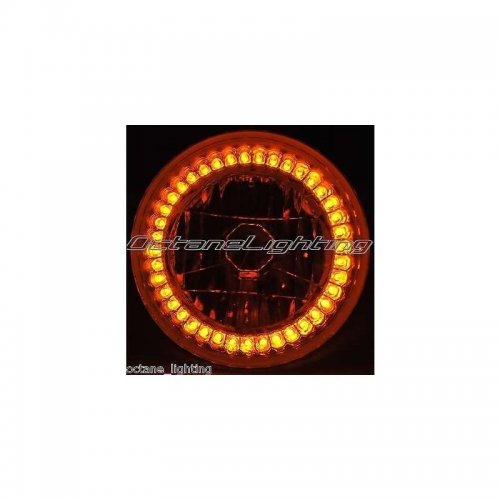 7 And Halogen Motorcycle Amber Led Halo Ring H4 Light Bulb Headlight For: Harley