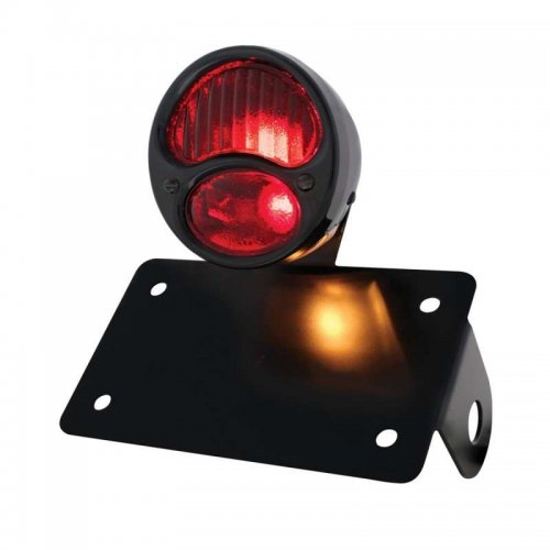 1928 Ford Model "A" Tail Light - Horizontal w/ Black Rim/Black Housing | Motorcycle Products