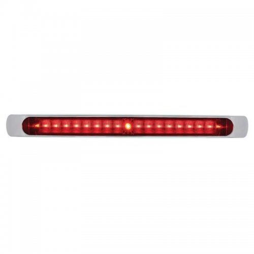 19 LED 17" Stop, Turn / Tail Light Bar w/ Chrome Bezel - Red LED/Red Lens | Stop / Turn