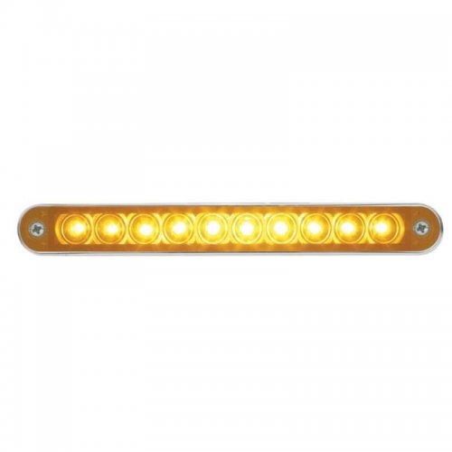 10 LED 6 1/2" Turn Signal Light Bar w/ Bezel - Amber LED/Amber Lens | Turn Signal Lights