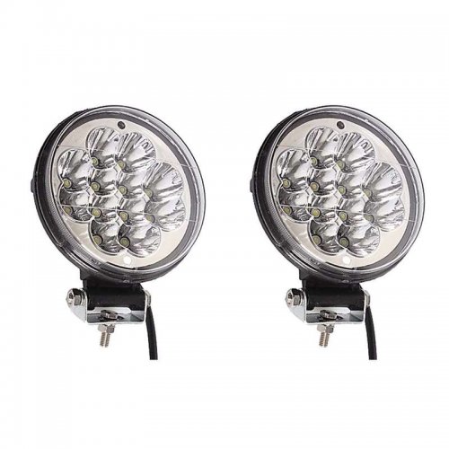 5" Round LED Lamp Auxiliary Fog Spot Flood Light PR For Off Road Jeep Car Truck