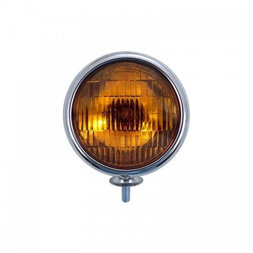 UPI C364007 Chrome Vintage Amber Fog Light 12V