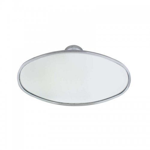 Chrome Interior Rear View Mirror with Glue-On Mount - Oval | Interior Mirrors / Accessories