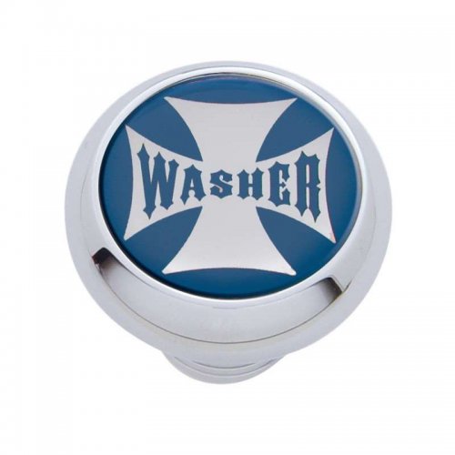 Small Deluxe Dash Knob w/ "Washer" Blue Maltese Cross Sticker | Dash Knobs / Screws