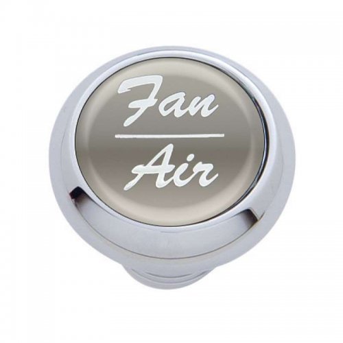 Small Deluxe Dash Knob w/ "Fan/Air" Silver Glossy Sticker | Dash Knobs / Screws