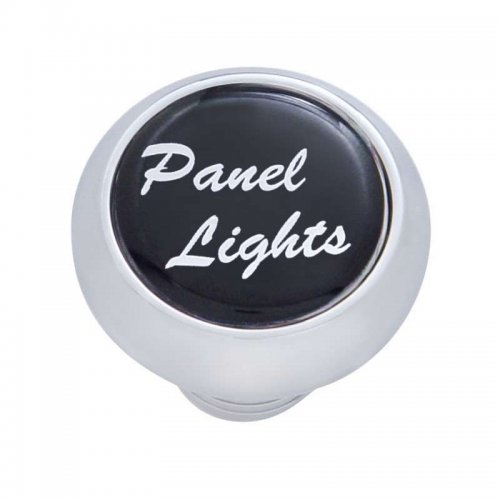 Small Deluxe Dash Knob w/ "Panel Lights" Black Glossy Sticker | Dash Knobs / Screws