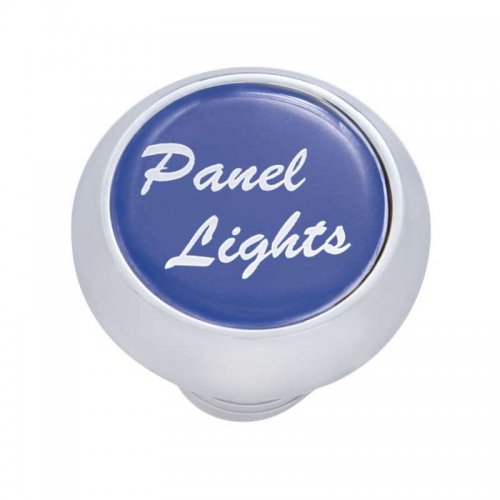 Small Deluxe Dash Knob w/ "Panel Lights" Blue Glossy Sticker | Dash Knobs / Screws