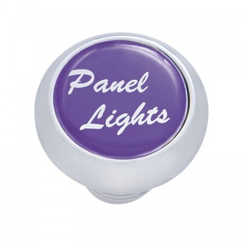 Small Deluxe Dash Knob w/ "Panel Lights" Purple Glossy Sticker | Dash Knobs / Screws