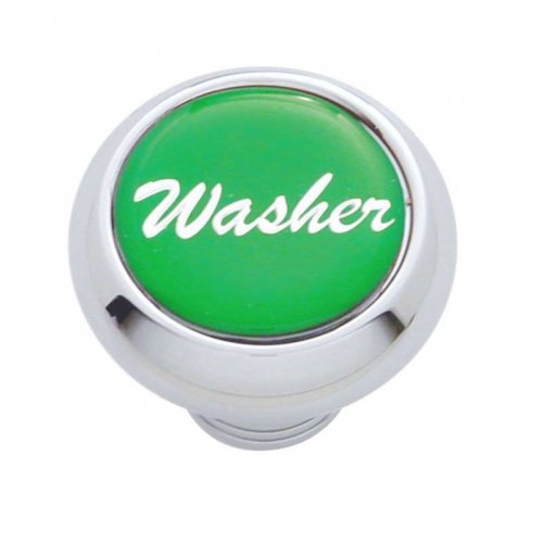 Small Deluxe Dash Knob w/ "Washer" Green Glossy Sticker | Dash Knobs / Screws