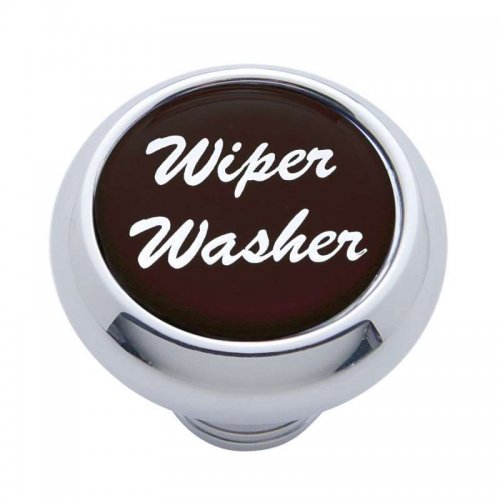 Small Deluxe Dash Knob w/ "Wiper/Washer" Black Glossy Sticker | Dash Knobs / Screws