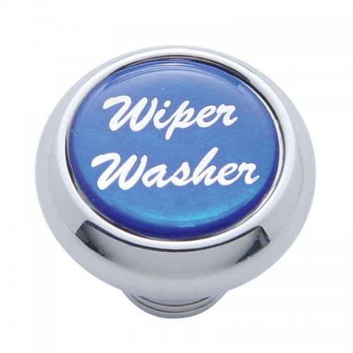 Small Deluxe Dash Knob w/ "Wiper/Washer" Blue Glossy Sticker | Dash Knobs / Screws