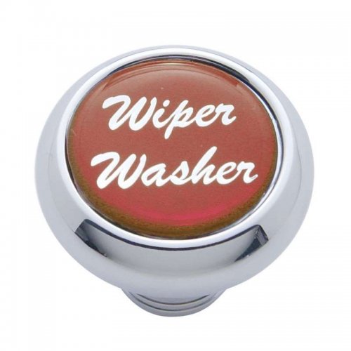 Small Deluxe Dash Knob w/ "Wiper/Washer" Red Glossy Sticker | Dash Knobs / Screws