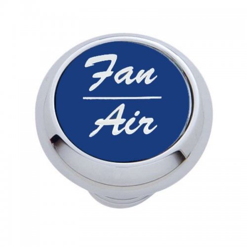 Small Deluxe Dash Knob w/ "Fan/Air" Blue Aluminum Sticker | Dash Knobs / Screws