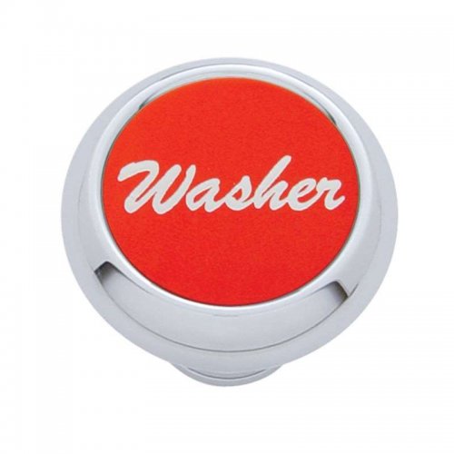 Small Deluxe Dash Knob w/ "Washer" Red Aluminum Sticker | Dash Knobs / Screws