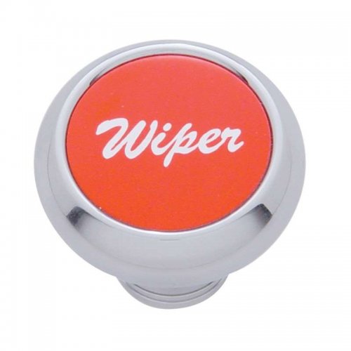 Small Deluxe Dash Knob w/ "Wiper" Red Aluminum Sticker | Dash Knobs / Screws