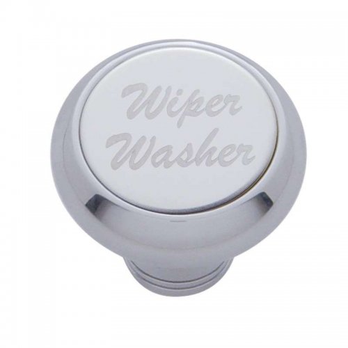 Small Deluxe Dash Knob w/ "Wiper/Washer" Stainless Steel Plaque | Dash Knobs / Screws