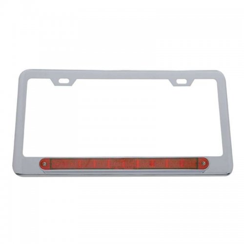 10 LED Light Bar License Frame - Red LED/Red Lens | License Plate Frames