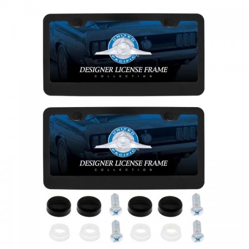 2 - Pack Black Metal License Frame Kit | License Plate Frames