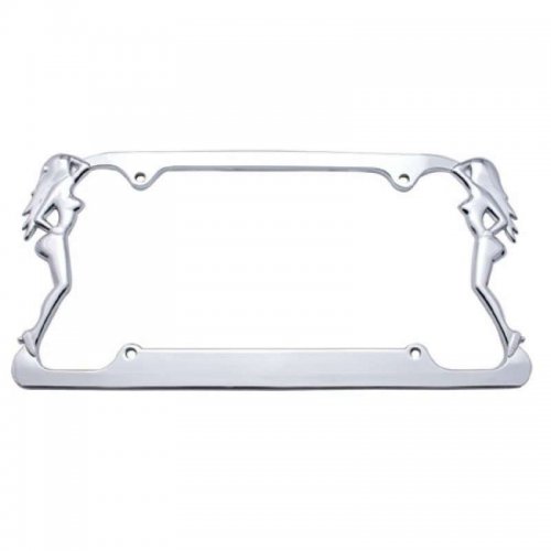 Chrome Nude Lady License Frame | License Plate Frames