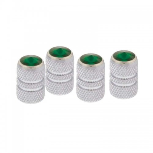 Tubular Valve Caps w/ Diamond - Green | Valve Stem Caps