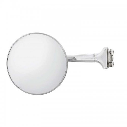 4" Round Stainless Steel Peep Mirror With Straight Arm | Exterior Mirrors