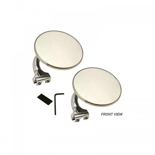 STREET ROD 4 And STAINLESS STEEL UNIVERSAL PEEP MIRROR L OR R DOOR EDGE CHROME PAIR