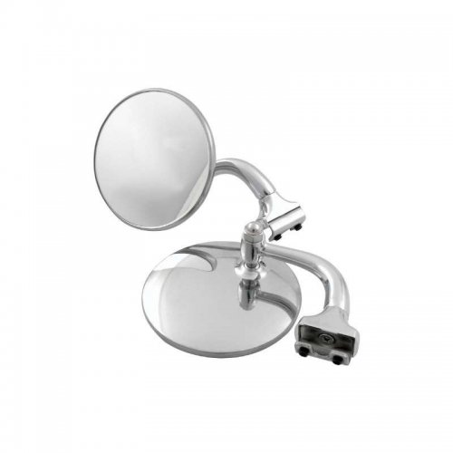 4 inch Diameter Stainless Steel Head Slip-Over Door Design Peep Style Side View Mirror - Pair