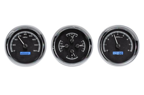 Triple Round Universal VHX System, Black Alloy Style Face, Blue Display