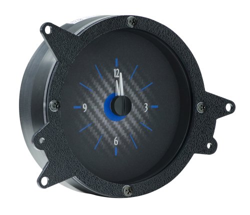 1969-70 Ford Mustang  Analog Clock, Carbon Fiber Style Face, Blue Display