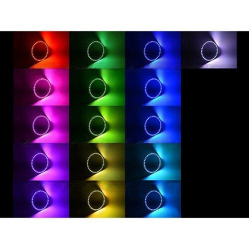 4x 120mm Headlight Multi-Color Changing LED Shift RGB Angel Eye Halo Ring IR Set